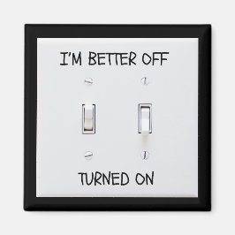 Grappige lichtschakelaar ingeschakeld magneet