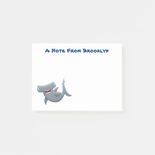 Grappige lief Hammerhead haai cartoon Post-it® Notes (Voorkant)