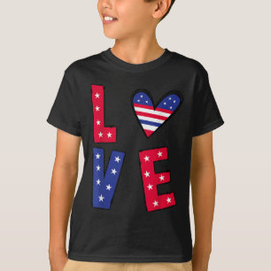 Grappige liefde Amerikaanse vlag dag USA 4 juli Pa T-shirt