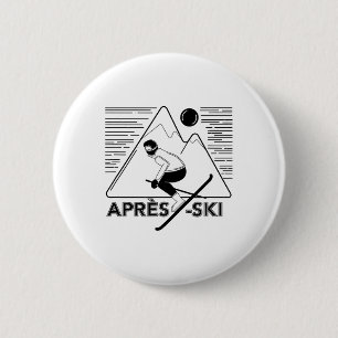 Grappige Liefde Apres Ski - Grote Sneeuw Liefhebbe Ronde Button 5,7 Cm