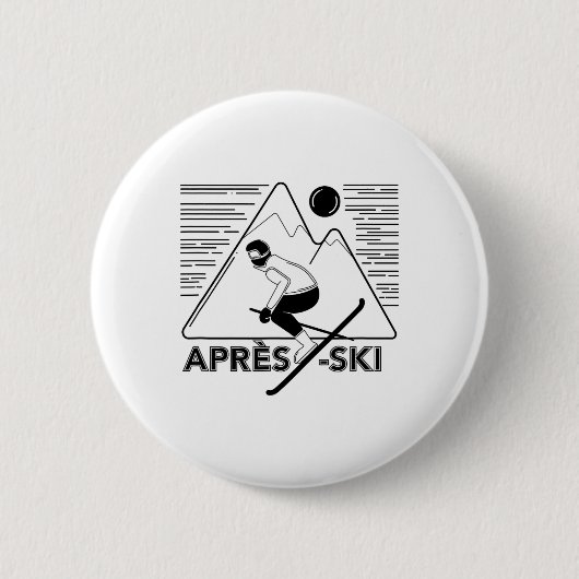Grappige Liefde Apres Ski - Grote Sneeuw Liefhebbe Ronde Button 5,7 Cm (Voorkant)