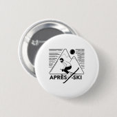 Grappige Liefde Apres Ski - Grote Sneeuw Liefhebbe Ronde Button 5,7 Cm (Voorkant /achterkant)