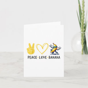 Grappige Liefde Banaan Schattige Banaan Vrede Lief Kaart