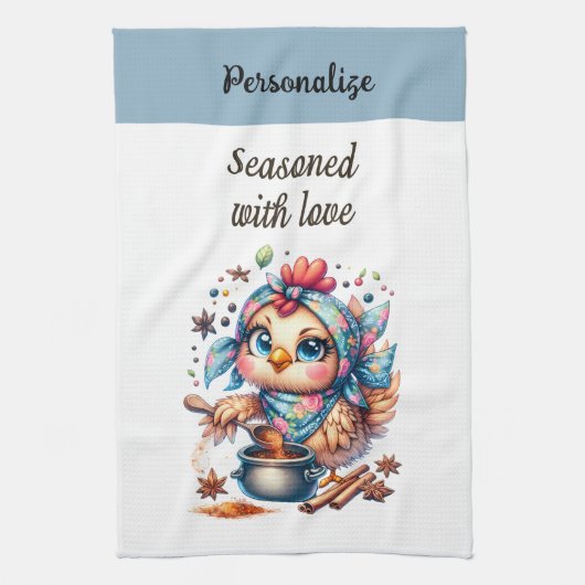 Grappige liefde citaat Schattigee kip koken Theedoek (Verticaal)