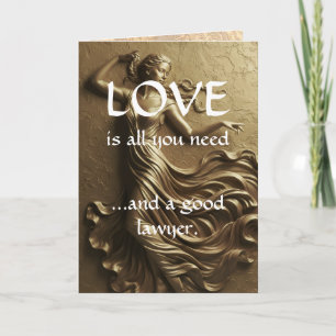 Grappige Liefde & Een Goede Advocaat Gouden Luxe D Bedankkaart