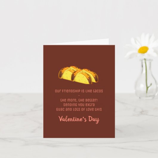 Grappige Liefde en Tacos Valentijnsdag Kaart (Kleine Plant)