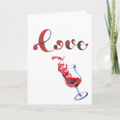 Grappige liefde gemorste wijnglas Valentijnsdag Feestdagen Kaart (Voorkant)