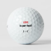Grappige liefde is par-fect paar Initialen Titleis Golfballen (Voorkant)