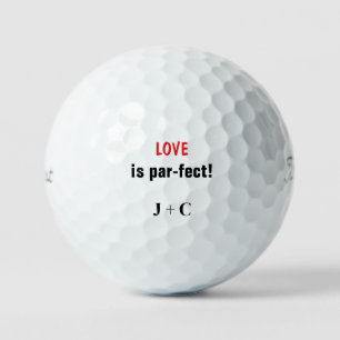 Grappige liefde is par-fect paar Initialen Titleis Golfballen