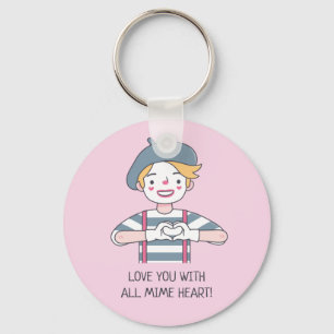 Grappige Liefde Je Met Alle Mime Hart Sleutelhanger