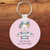 Grappige Liefde Je Met Alle Mime Hart Sleutelhanger (Voorkant)