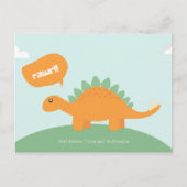 Grappige Liefde Lichtblauwe Dinosaur Briefkaart (Voorkant)