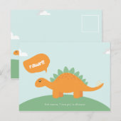 Grappige Liefde Lichtblauwe Dinosaurus Briefkaart (Voorkant / Achterkant)