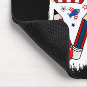 Grappige Liefde Messy Bun Teacher Life USA Vlag 4e Muismat (Hoek)