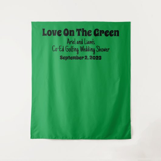 Grappige "Liefde Op De Groene" Golfende Bruiloft D Wandkleed (Voorkant)