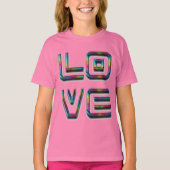 Grappige liefde regenboog typografie alleen tekst t-shirt (Voorkant)