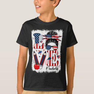 Grappige Liefde Rommelige Knot Onderwijzer Leven V T-shirt