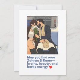 Grappige Liefde Schattig – Moge Je Je Zohran & Ram Feestdagenkaart