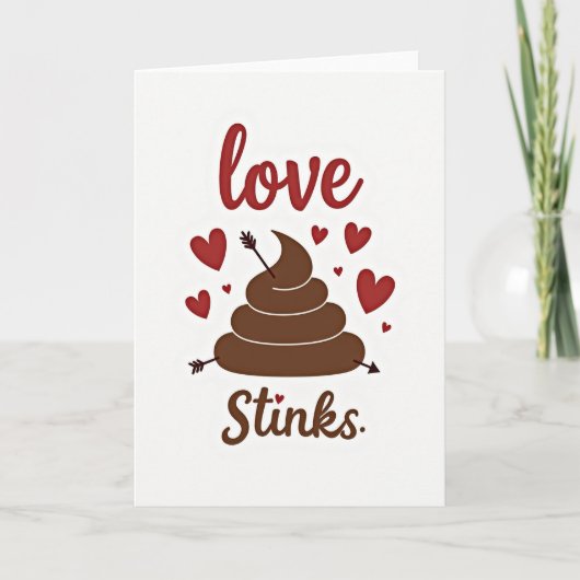 Grappige Liefde Stinkt Poep Kaart (Voorkant)