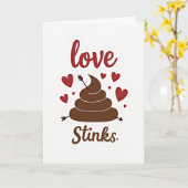 Grappige Liefde Stinkt Poep Kaart (Gele Bloem)