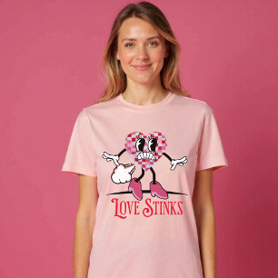 Grappige liefde stinkt scheten geruit hart t-shirt