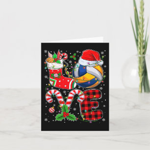 Grappige liefde volleybal Santa Hat Christmas Lig Kaart