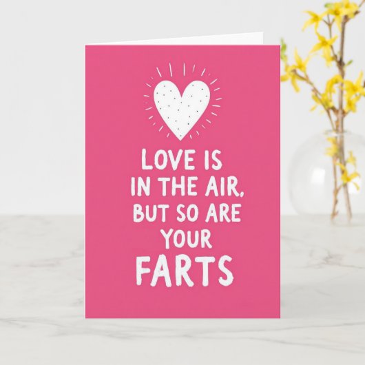 Grappige Liefdeswind Kaart (Gele Bloem)