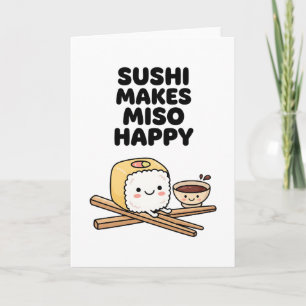 grappige liefhebber van eten Japanse Sushi Maakt M Kaart