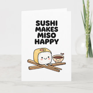 grappige liefhebber van eten Japanse Sushi Maakt M Kaart