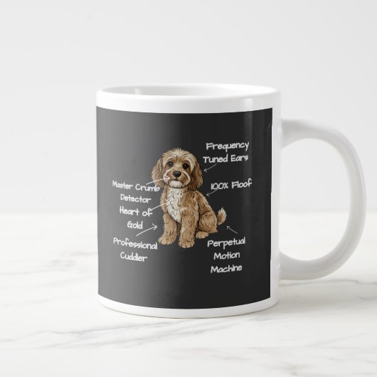 Grappige Lieve Anatomie van een Cockapoo-hondliefh Grote Koffiekop (Rechts)