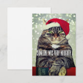 Grappige lieve boze kat kerstkaart bedankkaart (Voorkant / Achterkant)