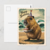 Grappige Lieve Capibara Gefeliciteerd Verjaardag Briefkaart (Voorkant / Achterkant)