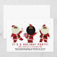 Grappige lieve dansende zwarte Kerstman-feest
