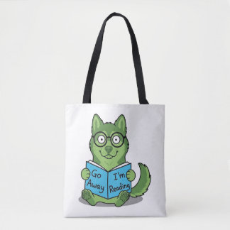 Grappige Lieve Groene Hond Ga Weg Ik Lees Tote Bag
