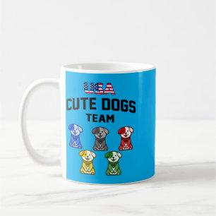 Grappige lieve honden Usa puppy team Koffiemok