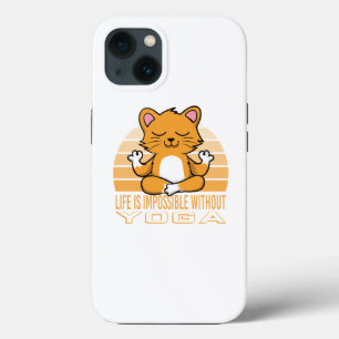 Grappige lieve kat die yoga doet. grappige yoga ci Case-Mate iPhone case