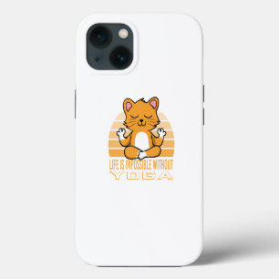 Grappige lieve kat die yoga doet. grappige yoga ci iPhone 13 hoesje