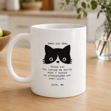 Grappige lieve kat moeder zwart-wit gepersonalisee
