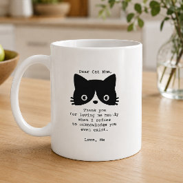 Grappige lieve kat moeder zwart-wit gepersonalisee koffiemok