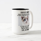 Grappige lieve kat opa | De Foto & de Naam van de  Tweekleurige Koffiemok (Voorkant rechts)