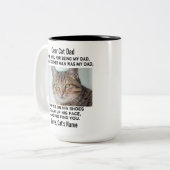 Grappige lieve kat papa | De Foto & de Naam van de Tweekleurige Koffiemok (Voorkant links)