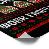 Grappige lieve kerstman kan ik van huis uit werken poster (Hoek)