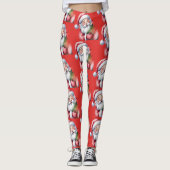 Grappige lieve kerstman leggings (Voorkant)