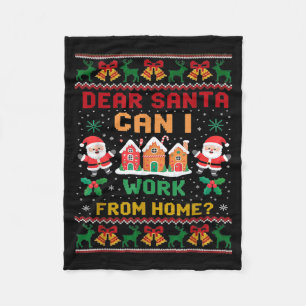 Grappige lieve Kerstman mag ik van huis uit werken Fleece Deken