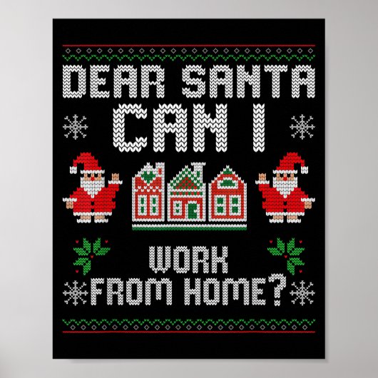 Grappige lieve Kerstman Mag ik van thuis uit werke Poster (Voorkant)