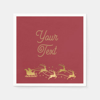 Grappige Lieve Kerstman met Boom en Typografie Servet
