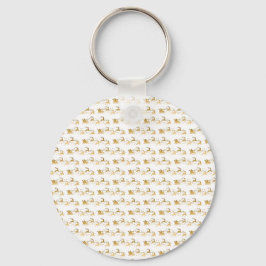 Grappige Lieve Kerstman met Boom en Typografie Sleutelhanger