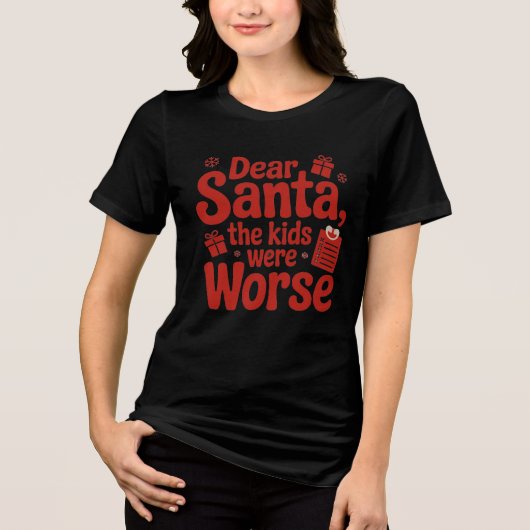 Grappige lieve Kerstman Moeder Kerst T-shirt (Voorkant)