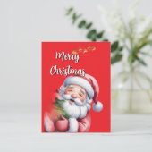 Grappige Lieve Kerstman & Typografie Briefkaart (Staand voorkant)