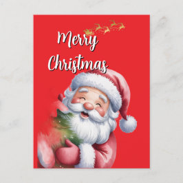 Grappige Lieve Kerstman & Typografie Briefkaart
